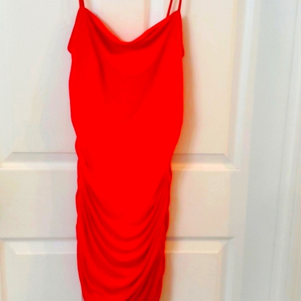 Red mini dress